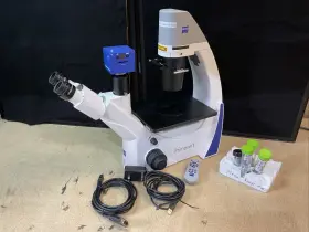415510-1100-000 Carl Zeiss Primovert Inverted Microscope Axiocam Erc 5s Remote And Objectives