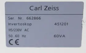 3374271 Carl Zeiss 451201 Invertoskop Inverted Phase Contrast Microscope #3