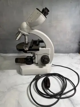 4990251 Carl Zeiss Binocular Microscope #4990251 West Germany 3.2x 10x 40x 4 Objectives