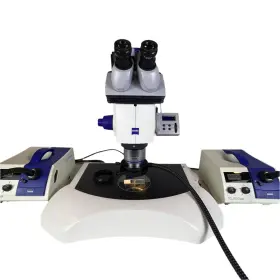 Carl Zeiss 7075080001301 Stereo Discovery.v12 Microscope With Kl 1500 Lcd Illumination Mrc Ccd