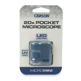 Mm-280b Carson Micromini 20x Pocket Microscope Uv And Led Flashlight Blue #3