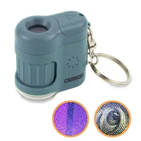Mm-280b Carson Micromini 20x Pocket Microscope Uv And Led Flashlight Blue