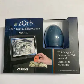 Mm-480 Carson Zorb 35x Digital Microscope Surf Blue Mac-pc New Open Box With Cd