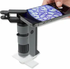 100x-250x Carson Mp-250 Microflip Led Uv Pocket Microscope With Smartphone Clip Stem