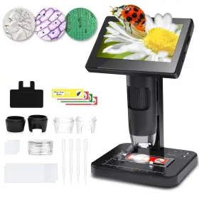 1000x Caupureye Ms03 Digital Microscope For Adults And Kids 5.0ftft Screen Coin Magnifier Wi