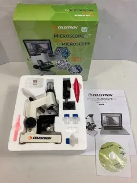 44320 Celestron Digital Microscope Kit- White Open Box Complete