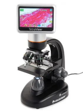 44347 Celestron Tetraview Lcd Digital Microscope Biological Built-in 5mp