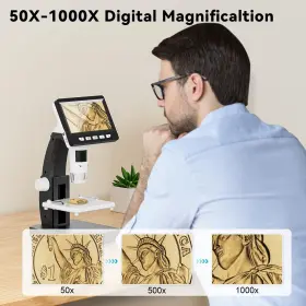 50x-1000x Cimelr S-306-us Lcd Digital Microscope 4.3 Inch Coin Usb Soldering Micr #3