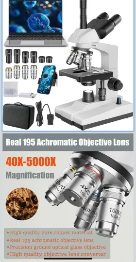 X004nzbddr Cokioptico Professional Trinocular Microscope 40x To 5000x