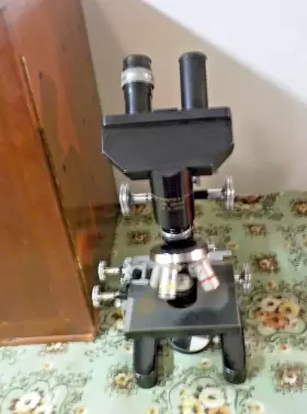 M30128 Cooke Troughton & Simms And Binocular Microscope With Phase - Cased #2