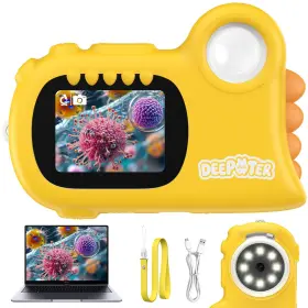 M020i-yellow Deepoter 2 In 1 Microscope For Kids Video Camera 1000x Digital W