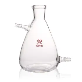 Dessxzclp-1000ml Deschem 1000ml Glass Filtering Erlenmeyer Flask With Two Suction Vacuum Adapter 1l La