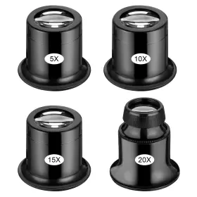 599396 Dimeho 1 Jewelers 4 Pcs Loupe 5x/10x/15x/20x Monocular Magnifier Portable Handheld Mag