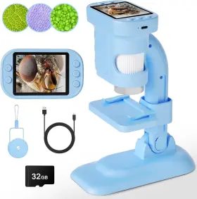 Lz8611 Doobuli Kids Microscope - Mini Handheld For Portable Pocket Blue