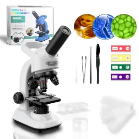 40-1600x Double Cc 716921628260 Kids Microscope Kit For Beginners White