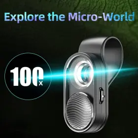 Dpofirssn4wtpkbam Dpofirs 100x Phone Mini Pocket Microscope Smartphone With Led Light Lens #3