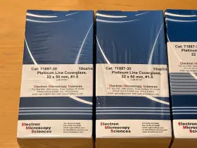 71887-30 Electron Microscopy Sciences Lot Of 4 Platinum Coverglass 22x50mm #1.5 #3