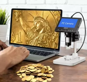 Edm4 Elikliv Coin Magnifier Microscope Digital Led 8 Lamps Adjustable Windows Lcd #2