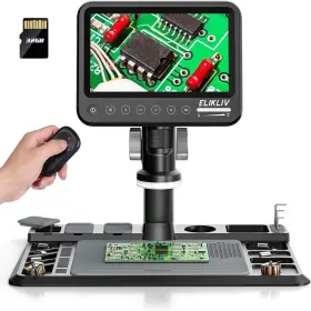 Erm101 Elikliv 1200x Digital Microscope 7ftft Lcd Ring Light Soldering Electronics Repair
