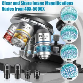 40x-5000x Esoldnic Xwj-3mj Compound Trinocular Microscope Laboratory Professional Led Microsc #2