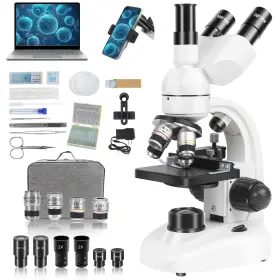 40x-5000x Esoldnic Xwj-3mj Compound Trinocular Microscope Laboratory Professional Led Microsc