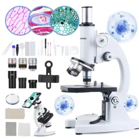 40x-2000x Eyemocsin 5115528 Microscope For Adults Kids Kit With Adjustable Brightnes