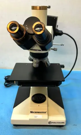 12-561-metl Fisher Micromaster Trinocular Metallurgical Microscope T0854