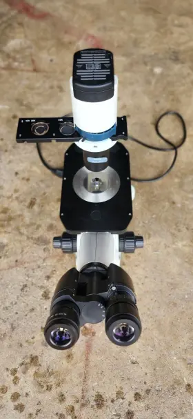 12-575-45 Fisher Scientific Micromaster Inverted Microscope With Objectives