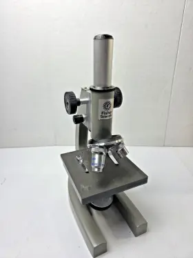 24161 Fisher Scientific Student Microscope 4x 10x 40x Gray Classroom No Light Source