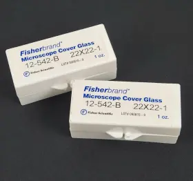 12-542-b Fisherbrand 2x 1 Oz. Boxes Microscope Square Cover Glass Coverslips 22x22mm #1