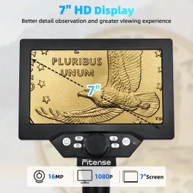 Aefilm0101usbob Fitense 7 Inch Lcd Digital Microscope 1200x Coin Camera Full View For Error C #3