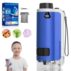 100x-250x Fuiczsn Sd666 Portable Handheld Mini Microscope For Kids Zoom With Led Li