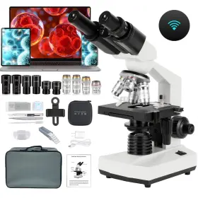 40x-5000x Fuleniao Ybsm-1 Binocular Compound Microscope Magnification Wide-angle Eyepiece W