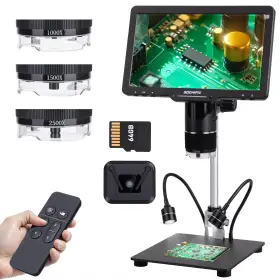 Gm-0301 Gochifix Digital Microscope 10.1ftft 3 Lens 2k Hdmi Usb 2500x 24mp Coin Magnif