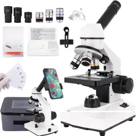 Danm-2 Goldstyle Compound Microscope 2000x Magnification With Smartphone Adapter Slide Set