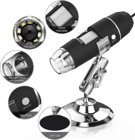 1600x Grewtech 907613125140 Usb Digital Microscope 8 Led Magnification Endoscope Camera Wi