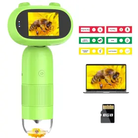 1000x Hayve 744173818825 Handheld Digital Microscope For Kids 16mp Portable Pocket Green
