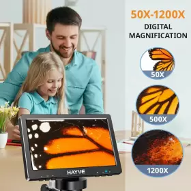 Dm9-a Hayve Zoom Digital Microscope 12 Mp Led Camera Sensor 10 Lamps 32 Gb Wired Remote Cont #3