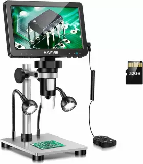 Dm9-a Hayve Zoom Digital Microscope 12 Mp Led Camera Sensor 10 Lamps 32 Gb Wired Remote Cont