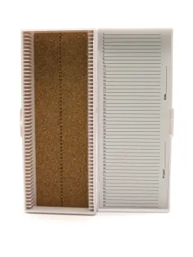 Hea15996c Heathrow Scientific Hd15996c White Cork Lined 50 Place Microscope Slide Box 8.3 Inch Length X 3.38