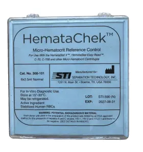 300-101 Hematachek Normal Control Cat. No. 6x2.5ml - Ex 8/27