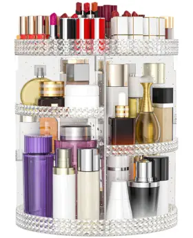 B08np78ckl Hemtroy 360 Rotating Makeup Organizer Extra Large Capacity Adjustable