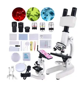 40x-1500x Herwicm Ls-19 Microscope For Kids Binocular With Slide Han