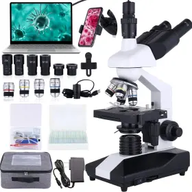 40x-5000x Herwicm Slje2556 Compound Trinocular Microscope Magnification Research Grade Profes