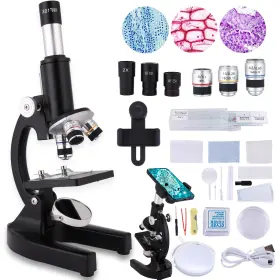 40x-2000x Herwicm Ww-64 Microscope For Kids And Adults With Phone Adapter &