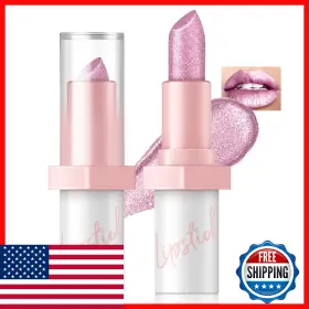 B0d7q761sx Hosaily Metallic Pink Frost Glitter Lipstick Long Lasting High Shine For Women