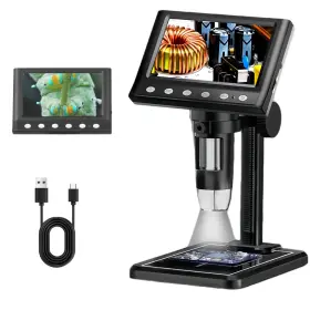 Dm1000x Hupecham Digital Microscope With 4.3 Inch Lcd Screen 1000x Usb Coin Magnifier 1080p Hd