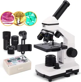 40x-2000x Hutact 744759140517 Microscope Compound Monocular For Kids Adults And Students