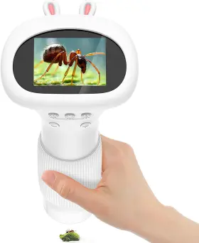 Nhkj-vc-222 Hutact Kids Microscope Portable With 2ftft Screen - 200x Mini Digital Handheld Poc