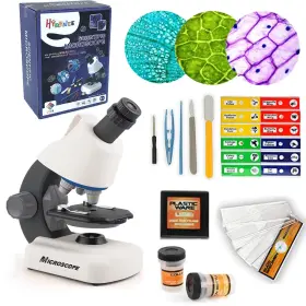 40-1200x Hyrenee 751392186222 Kids Educational Microscope - Up To Zoom Led Light Glass Material
